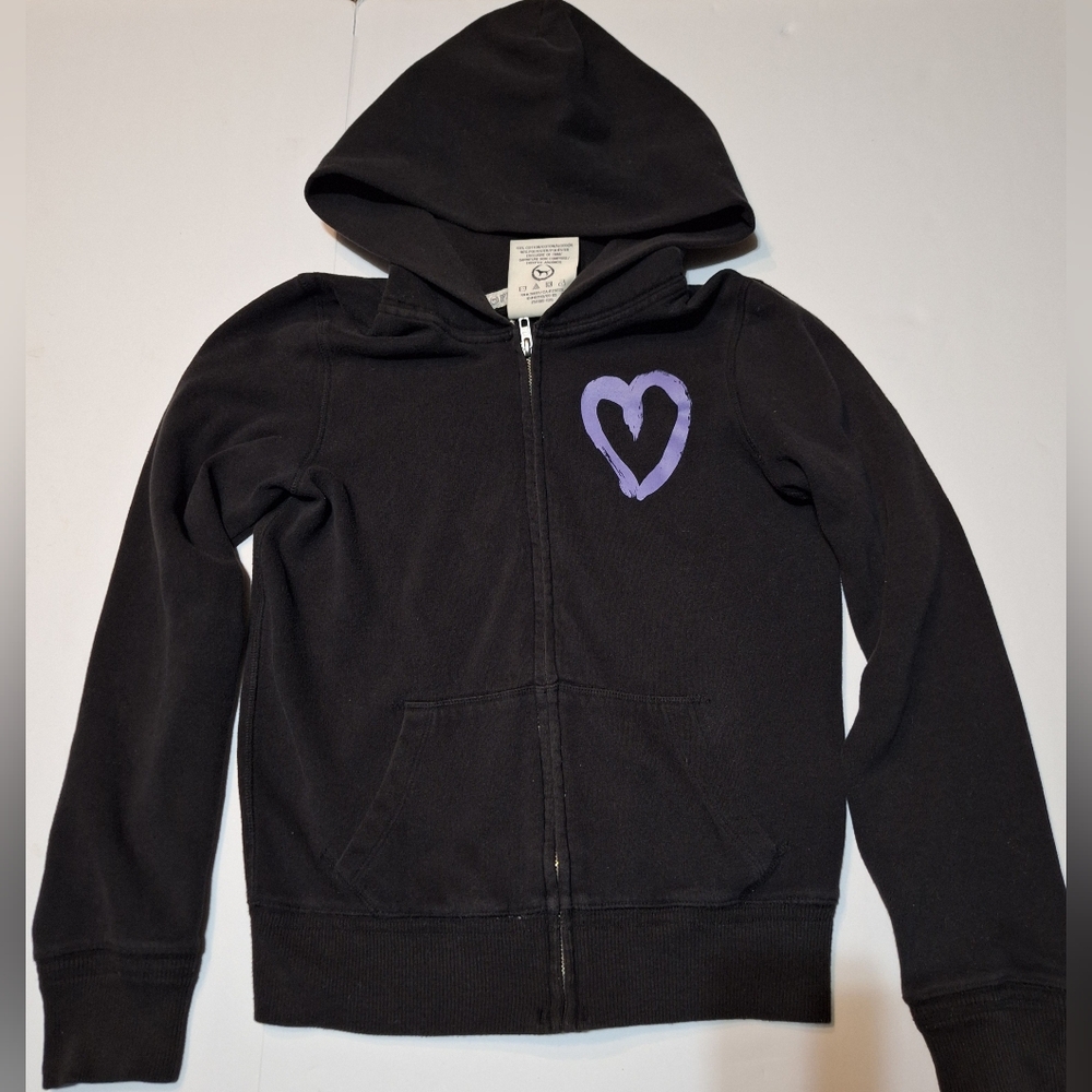 Pink Y2K Victoria's Secret Zip-Up Hoodie Black Purple Small Heart Logo